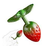 Plug anal en acier inoxydable Fraise Fantasy - Buttplug métallique avec base en T, analdildo ergonomique pour stimulation du point G de la prostate, accessoire bondage pour femmes et hommes (Vert)