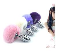 Plug Anal en Anneaux Inox Queue de Lapin Bunny Blanc Taille S