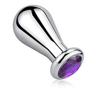 Plug Anal en Forme D'Ampoule de Prise pour Les Jouets Sexuels de Dilatateur de Plug Anale D'Utilisateur Avancé Avec la Base en Cristal Violet ConçUe (M)