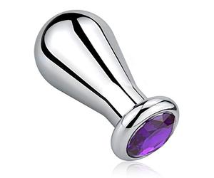 Plug Anal en Forme D'Ampoule de Prise pour Les Jouets Sexuels de Dilatateur de Plug Anale D'Utilisateur Avancé Avec la Base en Cristal Violet ConçUe (M)