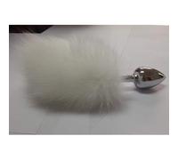 Plug Anal en Inox Queue de Lapin Bunny Blanc Taille S