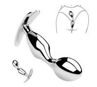 Plug anal en métal avec base en T, plug anal en acier inoxydable, gode anal, boules anales, dilatateur, point G, stimulateur de prostate, massage SM, anus gay, jouet sexuel pour hommes(L)