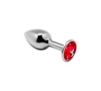 Plug anal en métal avec brillant MyPleasure (S, rouge)