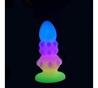 Plug Anal en Silicone lumineux coloré, gode fileté, bâton de Massage féminin, jouet sexuel
