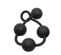Plug anal en silicone unisexe 4 perles de traction boules anales jouet BDSM，L