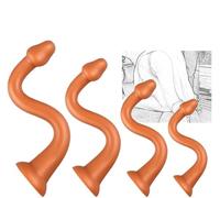 Plug anal extra long en silicone souple, gode anal, massage de la prostate, dilatateur anal, masturbateur vaginal avec ventouses puissantes, grand jouet sexuel pour homme, métallique(Metallic Metallis