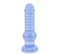 Plug Anal Géant de 24 cm avec Ventouse XXL Plug Anal Gode Anal Extra Large Dilatateur d'Anus Masseur de Prostate Masturbation Vaginale Butt Plug Entraîneur Anal Sex Toy pour Hommes Femmes(Blau)