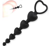 Plug Anal Gode Anale Extenseur en Silicium Noir 18cm ⌀1.2-3.5cm Poignée Ergonomique sex toýs homme Sex Toys Anals Plug Anal Perles Boule Sex Toys Homme plug anale,extenseur Dilatateur FOPS A44