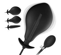 Plug anal gonflable en silicone avec pompe et design réglable