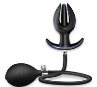 Plug anal gonflable FOPS en silicone noir - Inflatable Butt Plug avec pompe ⌀ 4,5-15 cm | Dilatateur anal pour hommes et femmes D22-11