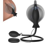 Plug anal gonflable, vibromasseur anal en silicone avec pompe,sextoy anal, dilatateur anal SM massage de la prostate,couple masculin féminin (Noir)