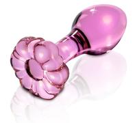 Icicles Plug anal avec poignée fleur Icicles Rose