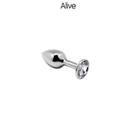 Plug anal métal bijou Rosebud blanc taille S - ALIVE