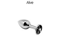 Plug anal métal bijou Rosebud noir taille M - ALIVE