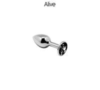 Plug anal métal bijou Rosebud noir taille S - ALIVE