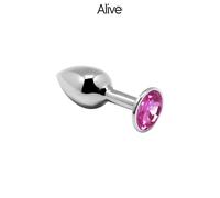 Plug anal métal bijou Rosebud rose taille L - ALIVE