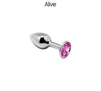 Plug anal métal bijou Rosebud rose taille M - ALIVE