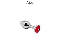 Plug anal métal bijou Rosebud rouge taille S - ALIVE