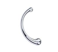 Plug Anal Métal Double-Extrémité - Plug Anal Courbé Lisse, Masseur de Prostate Réversible pour Hommes, Jouet Anal Métallique pour Couples et Solo, Stimulateur Anal Ergonomique (Petit)