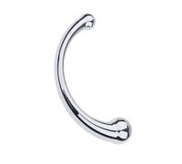 Plug Anal Métal Double-Extrémité - Plug Anal Courbé Lisse, Masseur de Prostate Réversible pour Hommes, Jouet Anal Métallique pour Couples et Solo, Stimulateur Anal Ergonomique (Grand)