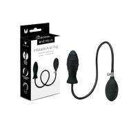 Plug anal nervuré gonflable Me You Us - Silicone souple avec valve à dégagement rapide - Gonfleur de plug anal noir