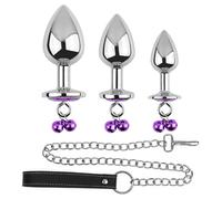 Plug anal Set Dark Red Brand Anal Plug Set, 3 pcs.