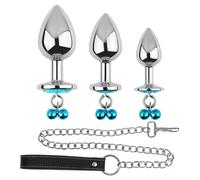 Plug anal Set Dark Red Brand Anal Plug Set, 3 pcs.