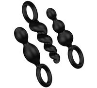 Plug anal set de trois anaux noirs