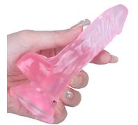 Plug anal silicone doux 5,2 po texture 3D Bombée ventouse forte stimulation G-spot débutants color Rose
