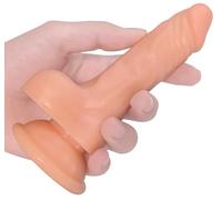 Plug anal silicone doux 5,2 po texture relief 3D ventouse forte stimulation G-spot débutants color Chair