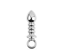 Plug anal texturé en métal, taille Petit (4,05 po), design ergonomique BDSM, relief subtil pour stimulation accrue, jouet intime unisexe