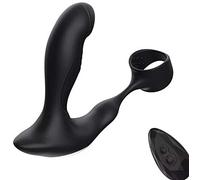 Plug anal vibrant avec perles anales - Vibromasseur anal en silicone flexible à de vibration pour hommes,femmes et couples,Chauffant IZQ5