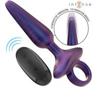 Plug Anal Vibrant Marlon INTENSE avec Télécommande - Modèle 4 Élégant, Taille 15 cm x 6.5 cm, Poids 0.200 Kg, Couleur Violet