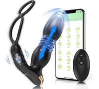 Plug anal |Vibromasseur de prostate | Application Masseur de Prostate Vibrant avec Anneaux de Pénis |9 Modes de Vibration | Plug anal Télécommandé | Sextoys pour la Stimulation Anale Couple