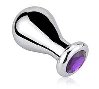 Plug Anale en Forme D'Ampoule de Prise pour Les Jouets Sexuels de Dilatateur de Prise Anale D'Utilisateur Avancé Avec la Base en Cristal Violet ConçUe (L)