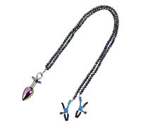 Plug Anale Petites moyennes grandes perles anales godemichet anal pinces à perles ensemble avec chaîne pince à seins en métal Bondage Couple jeu jouet