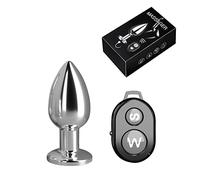 Plug Anale Vibromasseur à 10 fréquences Plug anal en métal Charge magnétique Masseur de prostate Télécommande Vibrant Butt Plug Sex Toys pour adultes (Type A Taille M Box)