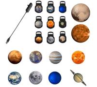 Plug and Play HD Star Projector, 4K HD 13-in-1 Planetarium Star Projector with 360° Rotation, Auto-Off Timer, Ultra-Quiet Galaxy Night Light for Bedroom, Kids, Adults & Home Decor，Moon 12pcs