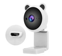 Plug and Play, Webcam avec Microphone, Webcam Blanc/Rose Enregistrement Vidéo en Direct en Streaming Appel Vidéo en Direct pour PC Portable (Blanc)