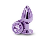 Plug bijou anal Rosebud aluminium chromé violet taille M - NS NOVELTIES