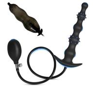 Plug Gonflable avec Perles et Picots - Plug Anal Gonflable Sex Toys Anals Réglable pour une Sensation Intense,Perles Anales Plug Anal XXL Plug Geant,Jouet Sexualité Couple (A)