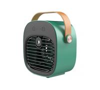 (Plug in,Green)Portable Airs Conditioning Cooling Fan 3 Speed 4000mah Desk Fan USB Mini-Personal Airs Cooler for Room Tent