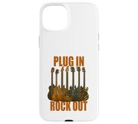 Plug in Rocks Out Stories Guitare Musique T-Shirt Coque pour iPhone 15 Plus