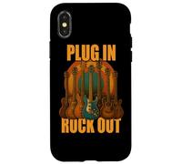 Plug in Rocks Out Stories Guitare Musique T-Shirt Coque pour iPhone X/XS