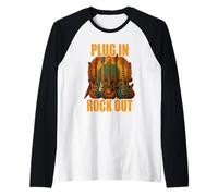 Plug in Rocks Out Stories Guitare Musique T-Shirt Manche Raglan