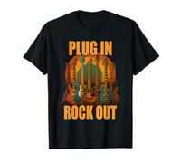 Plug in Rocks Out Stories Guitare Musique T-Shirt T-Shirt