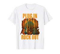 Plug in Rocks Out Stories Guitare Musique T-Shirt T-Shirt