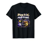 Plug It in Rock It Out Lightning Guitare électricien T-Shirt