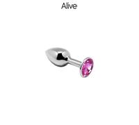 Plug métal bijou rose S - Alive