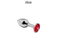 Plug anal bijou mini métal M rouge